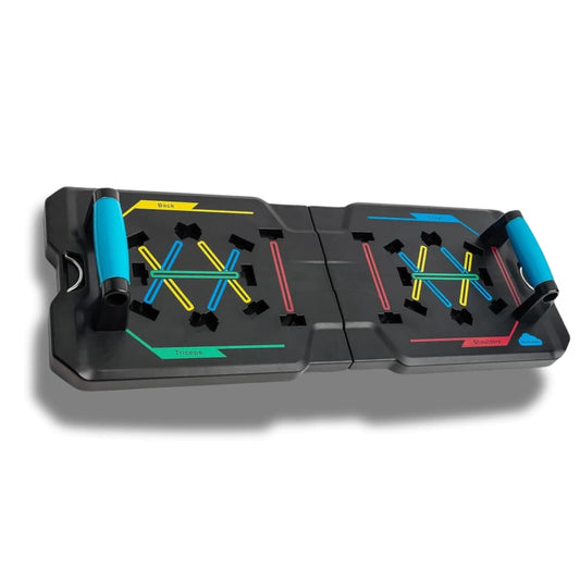 Blue Clouds Multi-Functional Push Up Board for Home Workouts & Muscle Building | Color Coded Foldable Pushup Board Fitness Tool | At Home Gym Accessories for Men and Women | Portable Gym